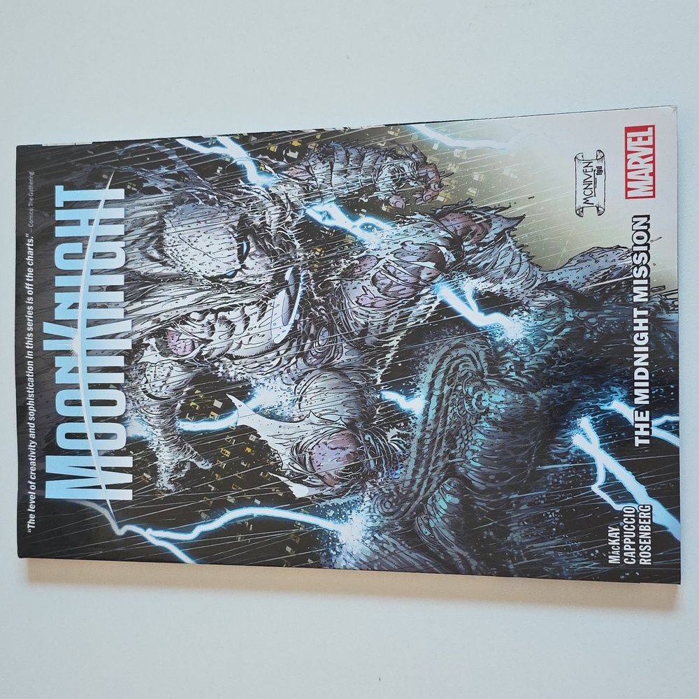 Marvel Comic Book Moon Knight: The Midnight Mission with Blue and White Accents